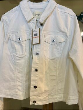 Jessica Simpson White Lightweight Denim Jacket